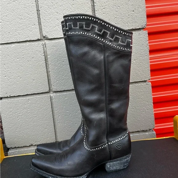 Ariat SAHARA Western Boots Women’s Black Knee High Tall Size 9.5 B - Picture 4 of 7